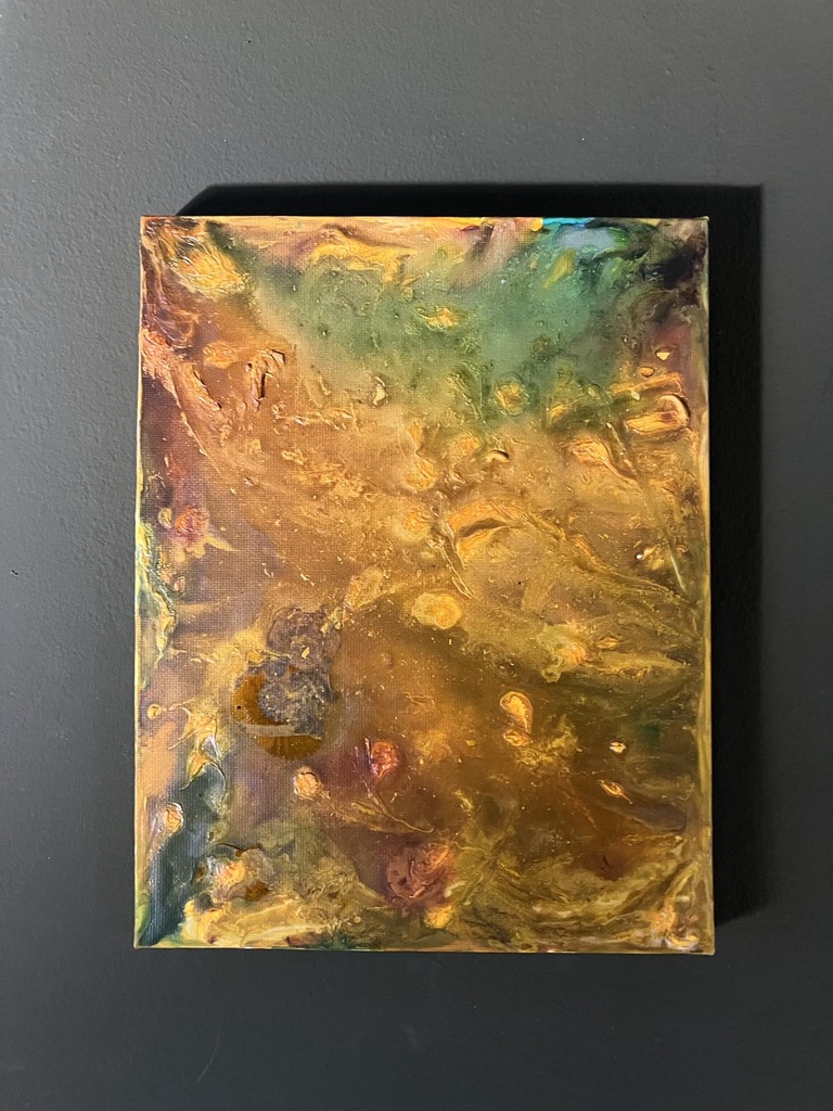 "Буря" абстрактна картина с акрилни бои, платно с подрамка 23х18 см