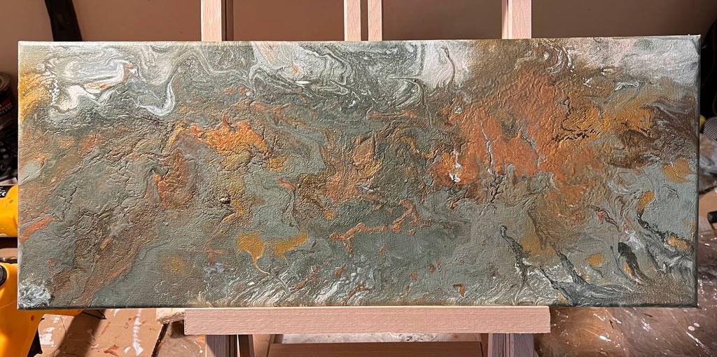 "Земята" акрилни бои, платно с подрамка 30х24 см