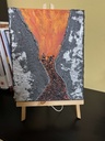 'Etna' абстрактна картина с акрилни бои, смесена техника върху платно с подрамка 30x24 см