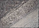 "Зимен път" абстрактна картина с акрилни бои, смесена техника на платно с подрамка 70х50 см