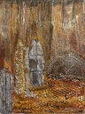 "Града който не спи" картина с акрилни бои и смесена техника, платно с подрамка 40 x30 см