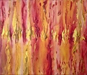 "Fire" abstract painting, acrilyc painting, canvas with subframe 30 x25 cm