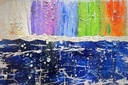 "Color rain" painting with acrylic paints, canvas with subframe 30 x20 cm