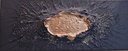 'Volcano' abstract painting with acrylic paints, mixed media on canvas with subframe 50x20 cm