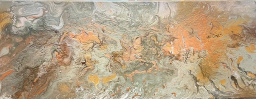 [RFA2001] "The Earth 2" abstract art, acrylic painting on canvas with subframe 50x20 cm