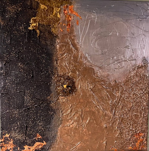 [RFA43] "Goat" acrilyc painting, mixed media on canvas with subframe 40x40 cm