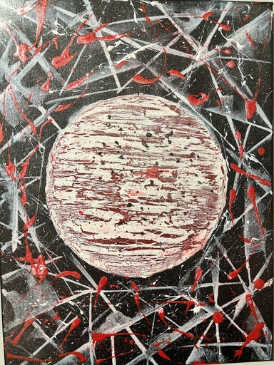 [RFA45] "Mars" painting with acrylic paints, canvas with subframe 40x30 cm
