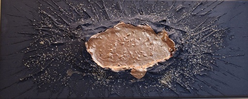 [RFA52] 'Volcano' abstract painting with acrylic paints, mixed media on canvas with subframe 50x20 cm