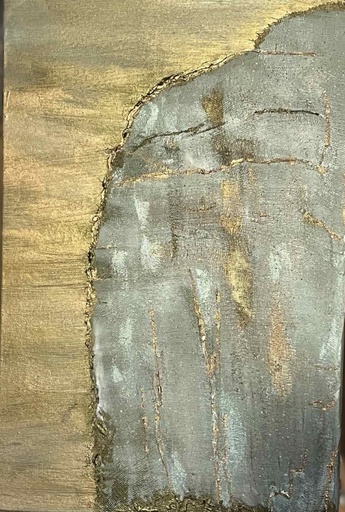 [RFA53] "The Big Rock" abstract painting with acrylic paints, mixed media, canvas with subframe 60x40 cm